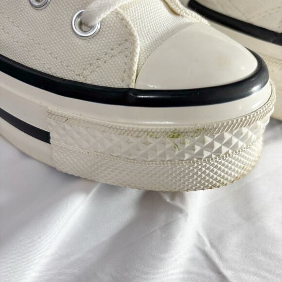 Converse Chuck Taylor platform High Top Pearl Embellished White Black Size 8.5 - Picture 10 of 10